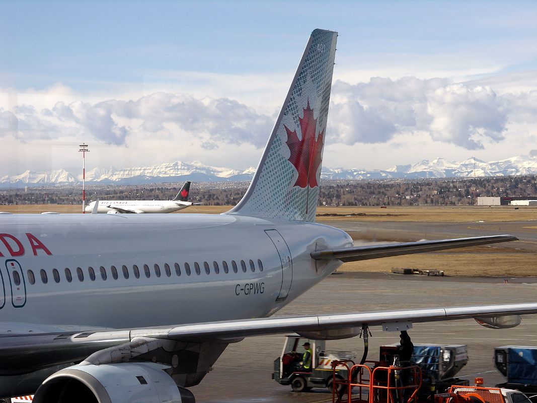 01 Calgary Airport With Rocky Mountains In Background